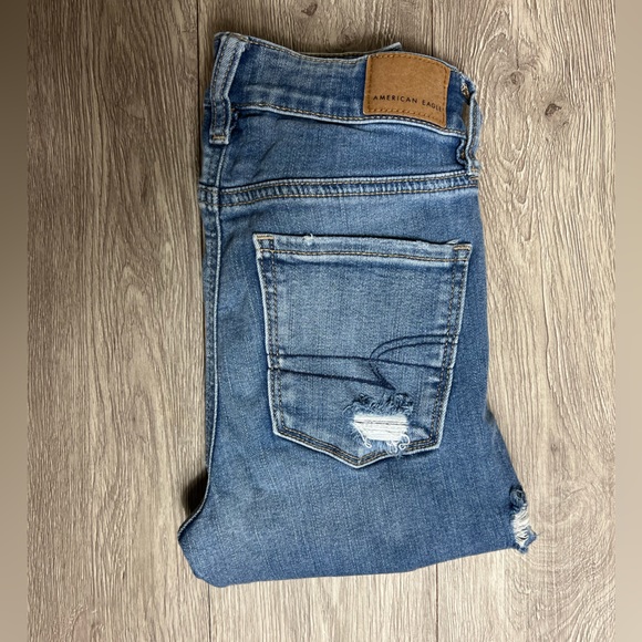 American Eagle Next Level Stretch Hi Rise Jeggings Distressed Size 0 Reg… - Picture 6 of 9